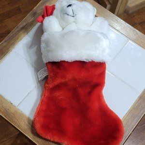 Christmas stocking with attached animal 14 inch